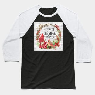 Cardinal Christmas Wreath A Baseball T-Shirt